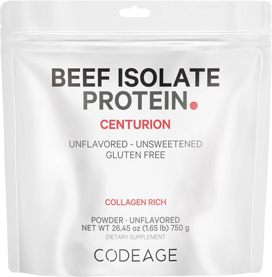 Grass-Fed Beef Isolate Protein Powder with 20 Amino Acids & Collagen - Athletes & Sports - Unflavored Carnivore Protein - BCAA & EAA Supplement - Gluten-Free - 26.45 oz