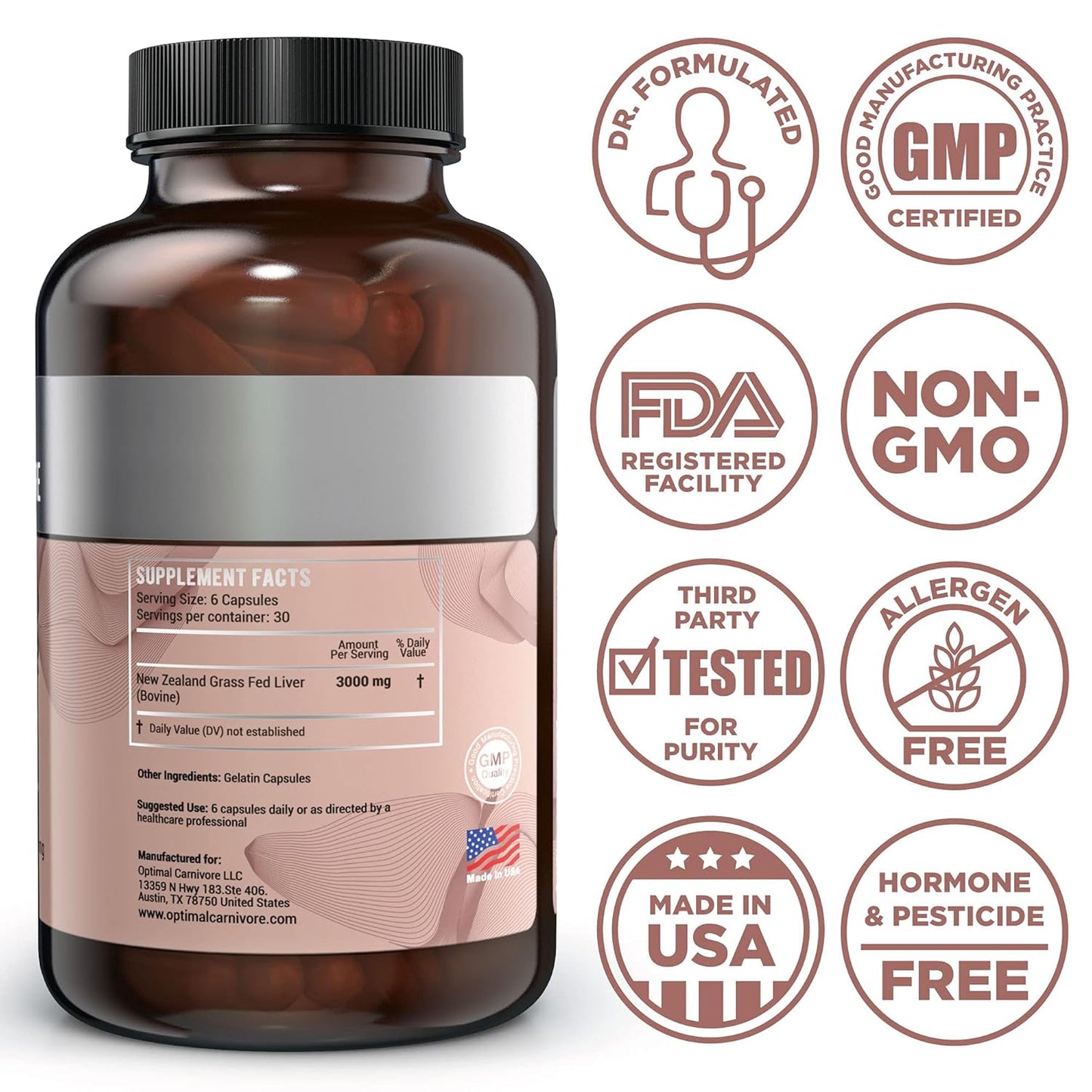 Grass Fed Beef Liver Capsules - Premium Desiccated Liver Supplement