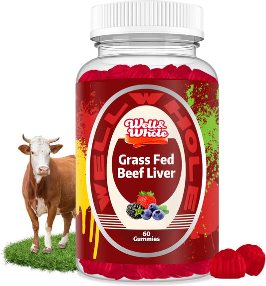 Grass Fed Beef Liver Gummies for Energy & Immunity - Non GMO, Gluten Free, 60 Count