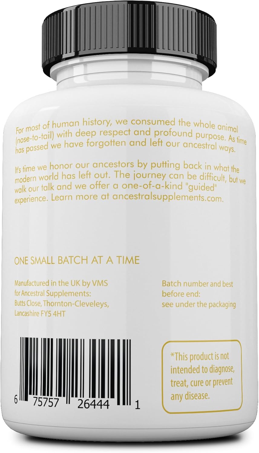 Grass Fed Beef Living Collagen Nutritional Supplement, 3000mg, Promotes Healthy Skin, Hair, Nails & Joints, Type II, 180 Capsules