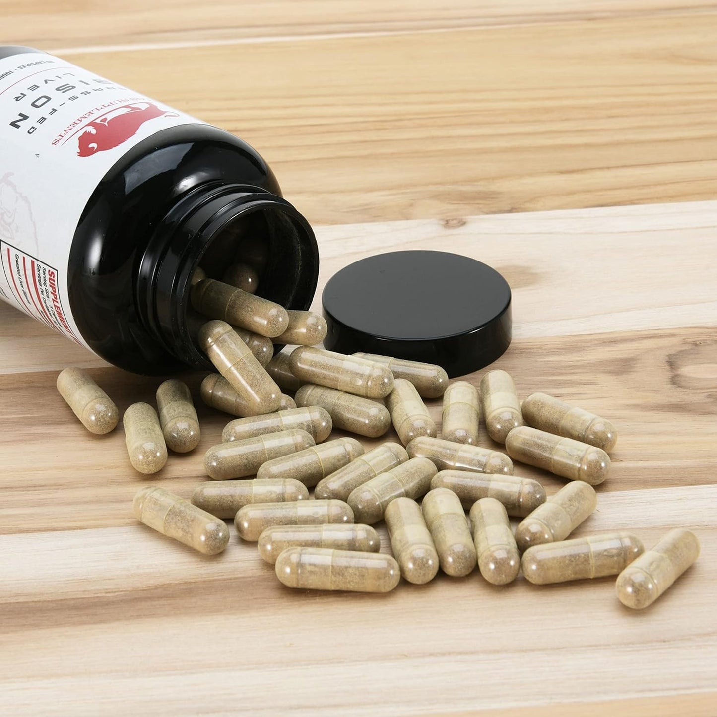 Grass Fed Bison Liver Capsules - Supports Energy, Detox, Digestion, Immunity - 3000mg Liver Health Supplement
