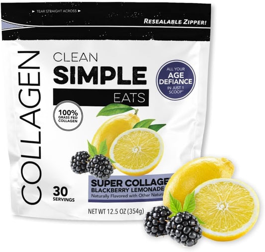 Grass-Fed BlackBerry Lemonade Super Collagen - Hydrolyzed Types I, II, & III, 30 Servings