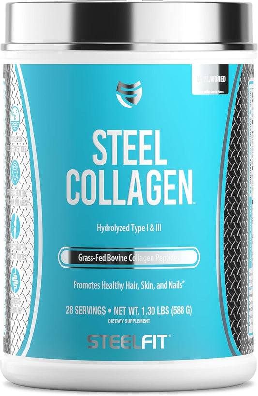 Grass-Fed Bovine Collagen Peptides Powder with Hyaluronic Acid, Biotin, Glycine & Vitamin C - 28 Servings for Healthy Joints, Bones, Skin, Hair & Nails