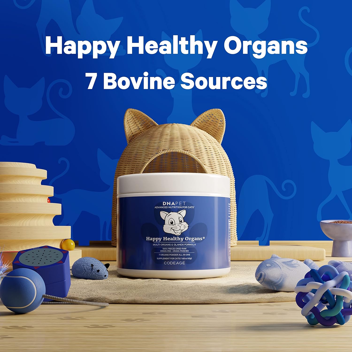 Grass-Fed Bovine Organ Supplement for Cats with Vitamins & Minerals for Healthy Joints - 1.48 oz