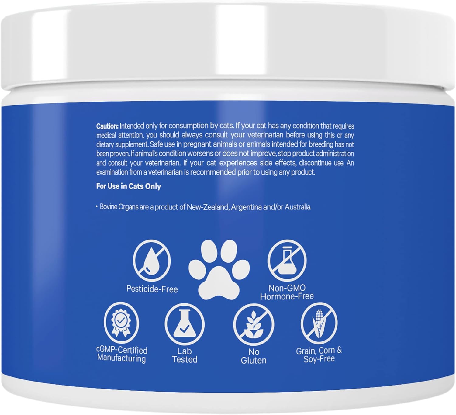Grass-Fed Bovine Organ Supplement for Cats with Vitamins & Minerals for Healthy Joints - 1.48 oz