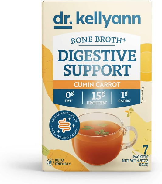 Grass-Fed Collagen Bone Broth Powder Packets for Digestive Support (7 Servings, 16g Protein) - Keto & Paleo Friendly