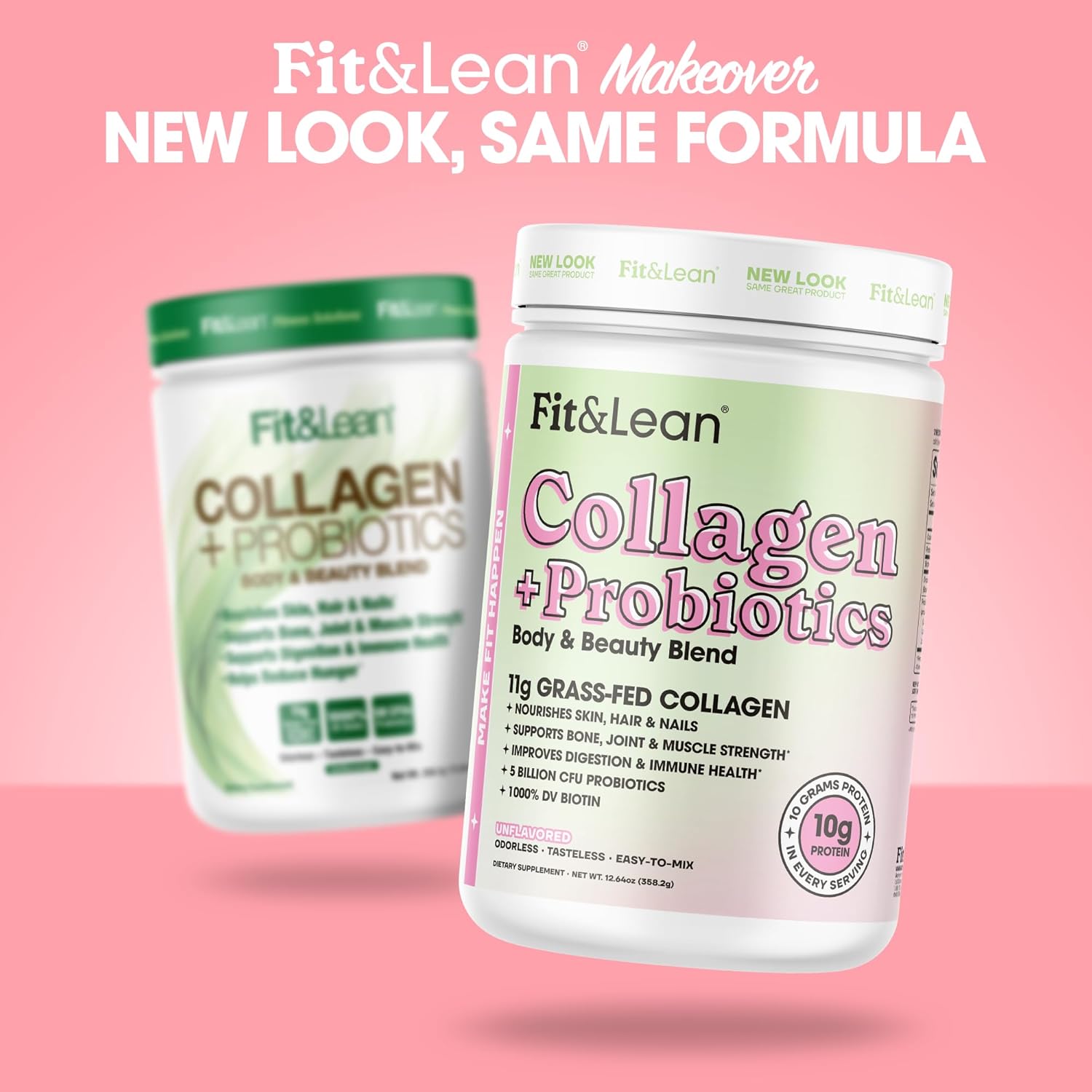 Grass-Fed Collagen Peptide Powder with Probiotics for a Lean and Fit Body, 12.64oz