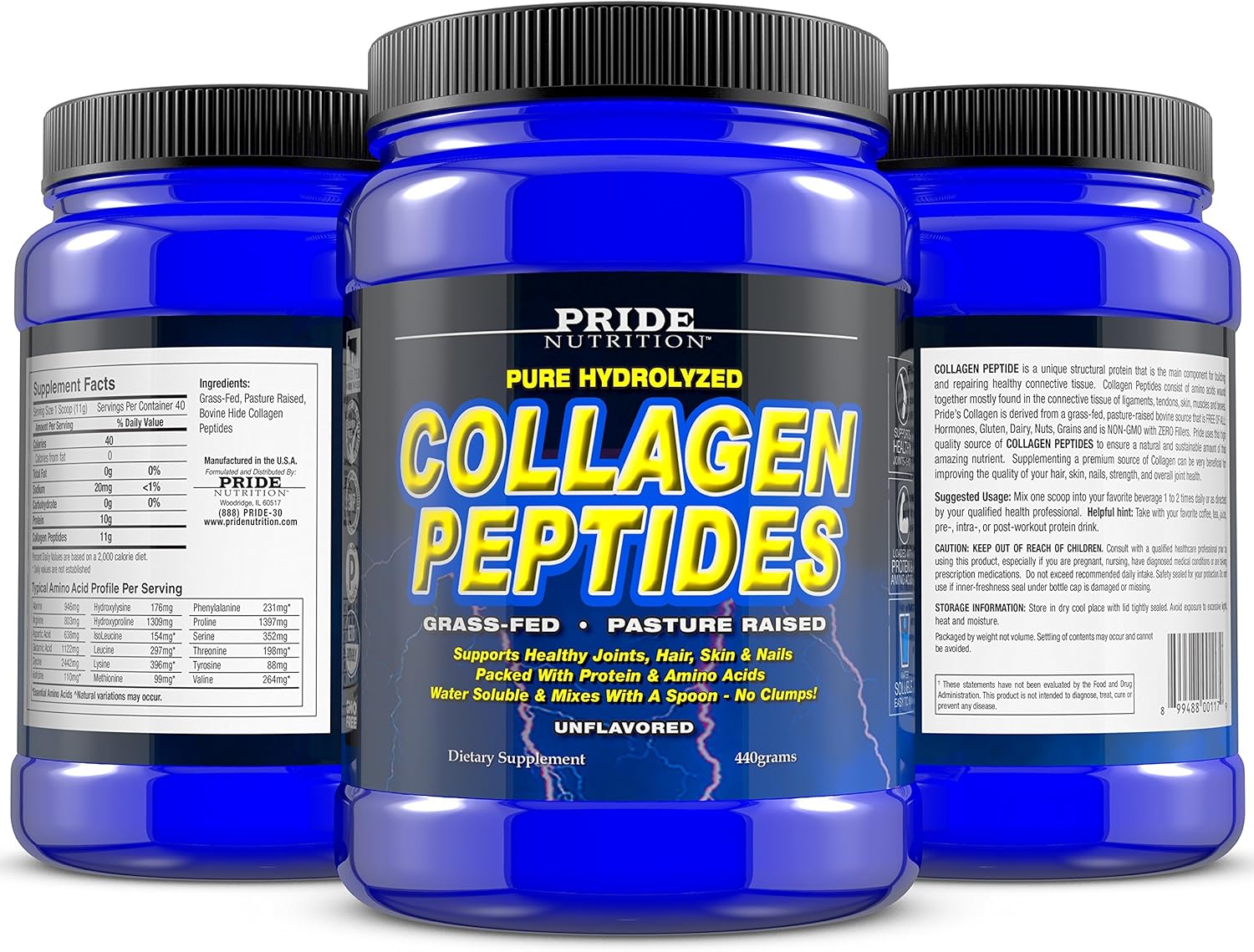 Grass Fed Collagen Peptides Powder - Hydrolyzed Protein Supplement for Skin, Hair, Joints, Nails - Paleo, Keto - GMO & Gluten Free