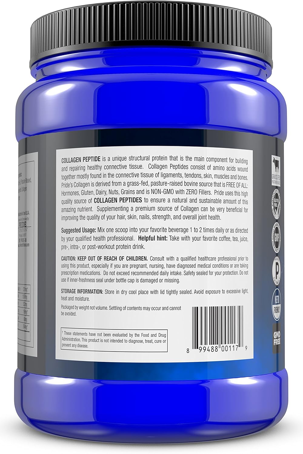 Grass Fed Collagen Peptides Powder - Hydrolyzed Protein Supplement for Skin, Hair, Joints, Nails - Paleo, Keto - GMO & Gluten Free