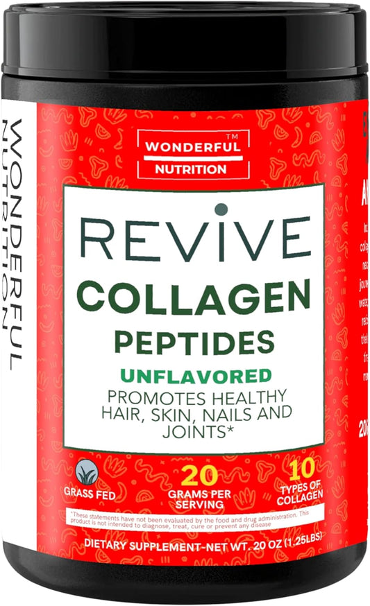 Grass-Fed Collagen Peptides Powder for Hair, Skin, Nails & Joints - Unflavored Hydrolyzed Collagen Supplements for Women and Men - 20Oz Pack for Aging Support
