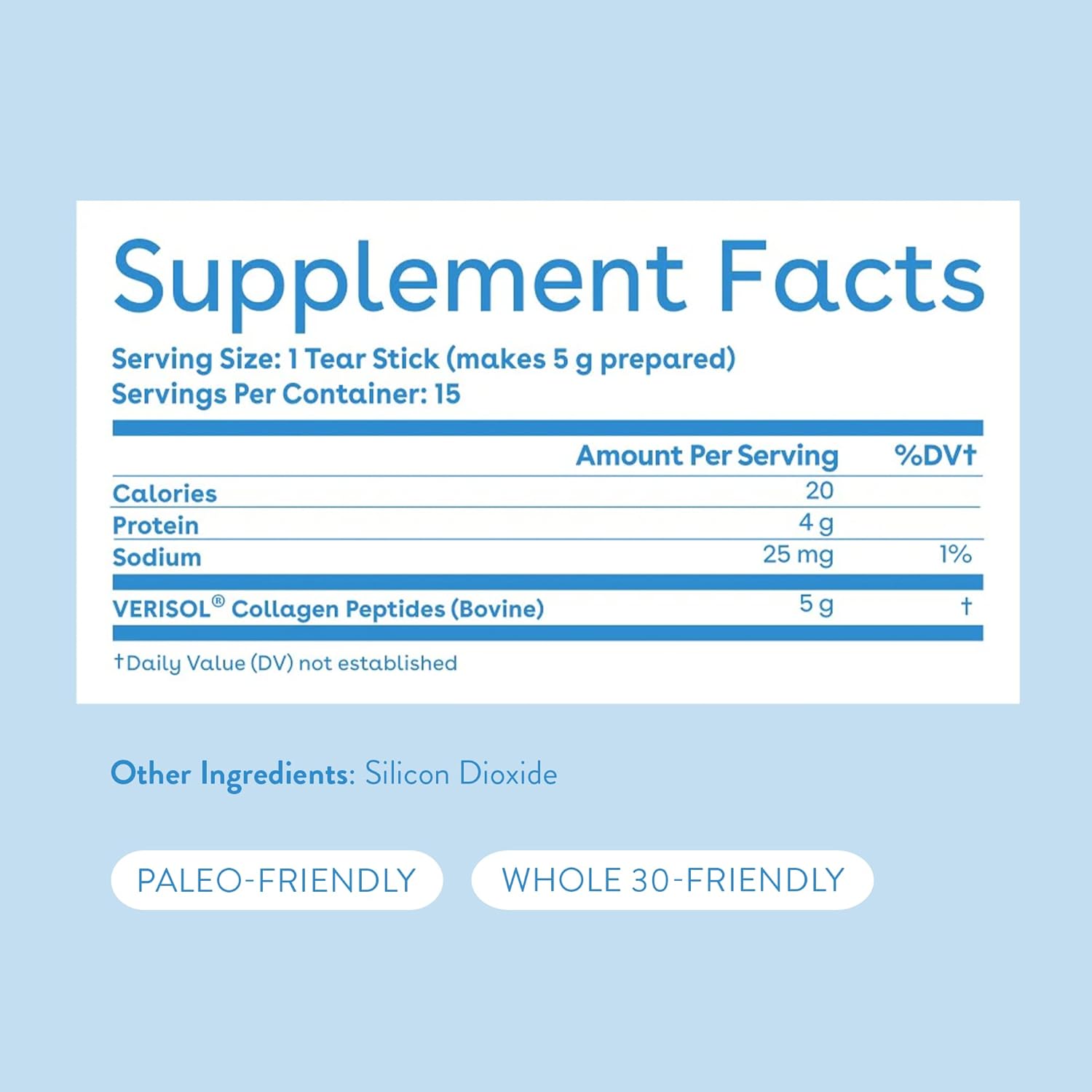 Grass-Fed Collagen Peptides Powder for Hair, Skin & Nails | Easy-to-Dissolve Supplement with VERISOL | Unflavored Tear Sticks for Convenience