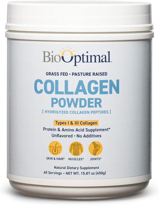 Grass-Fed Collagen Peptides Powder for Skin, Hair, & Nails - Non-GMO Protein Supplement (45 Servings)