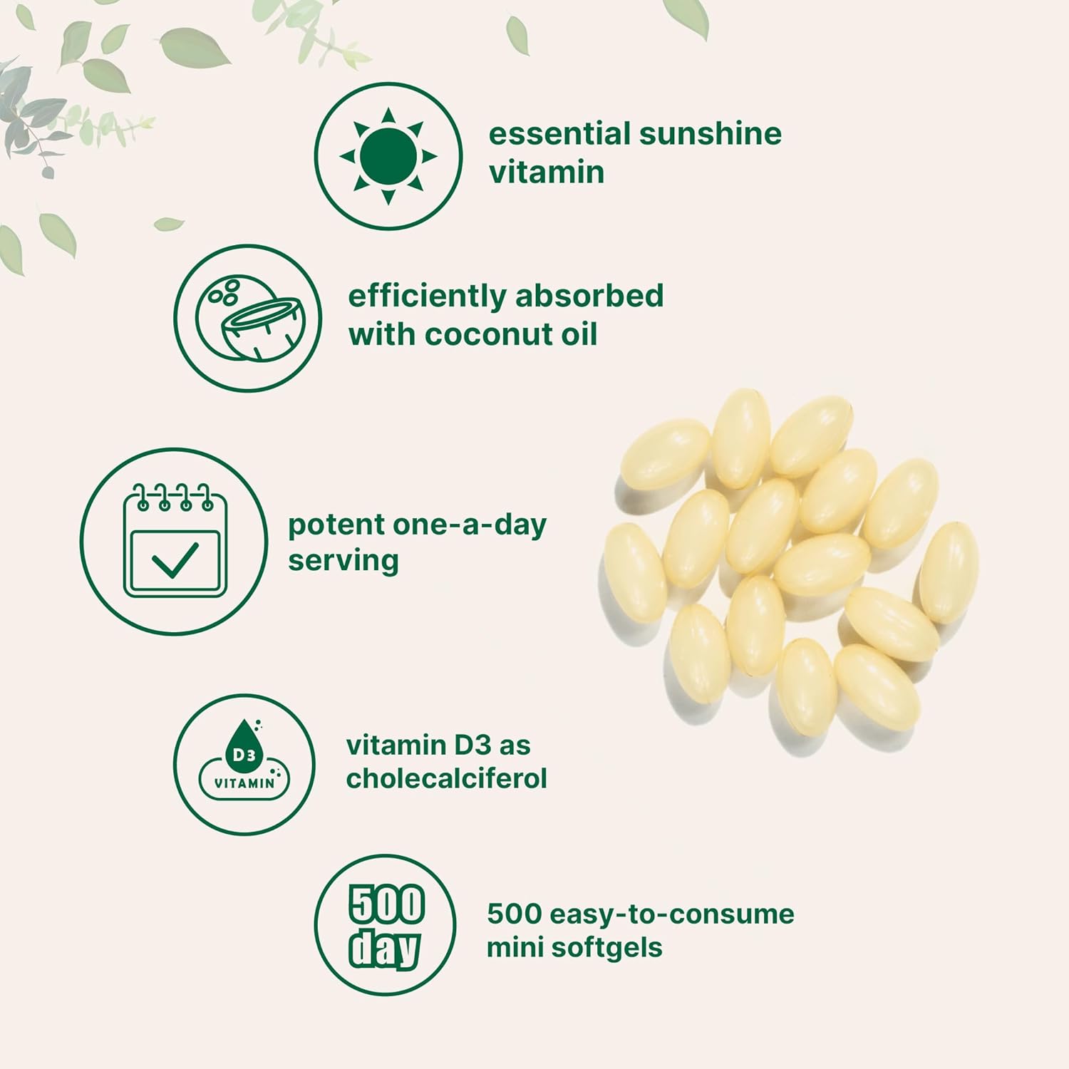 Grass-Fed Collagen Peptides Powder & Vitamin D3 Bundle Pack - 2lbs Protein + 5,000 IU Cholecalciferol for Bone Health & Skin Support