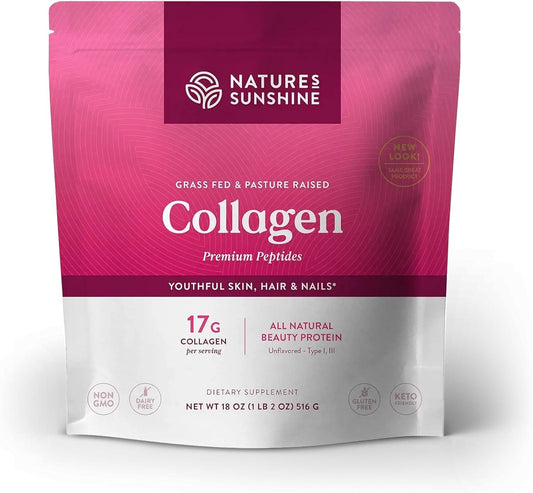 Grass Fed Collagen Powder Type I & III from Pasture Raised Bovine - 18 Oz