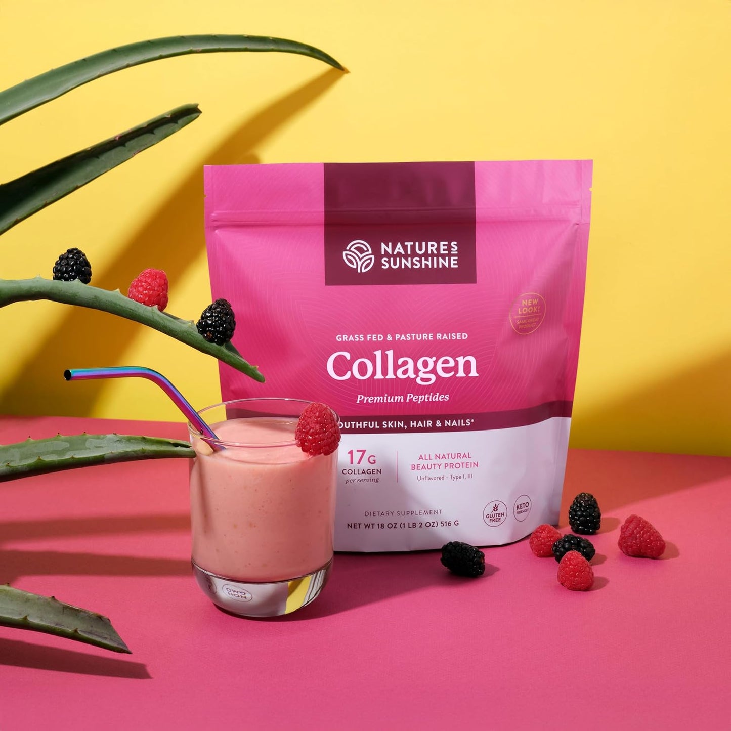 Grass Fed Collagen Powder Type I & III from Pasture Raised Bovine - 18 Oz