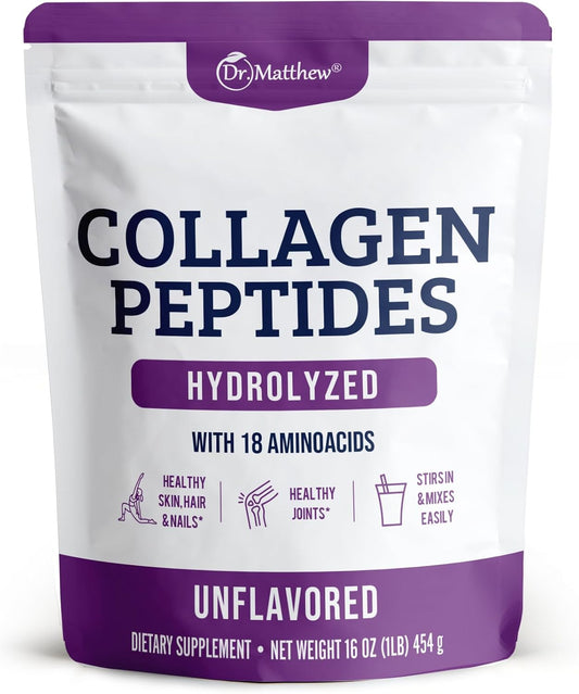Grass Fed Collagen Protein Powder for Women & Men - Hydrolyzed Peptides for Joints & Hair Growth