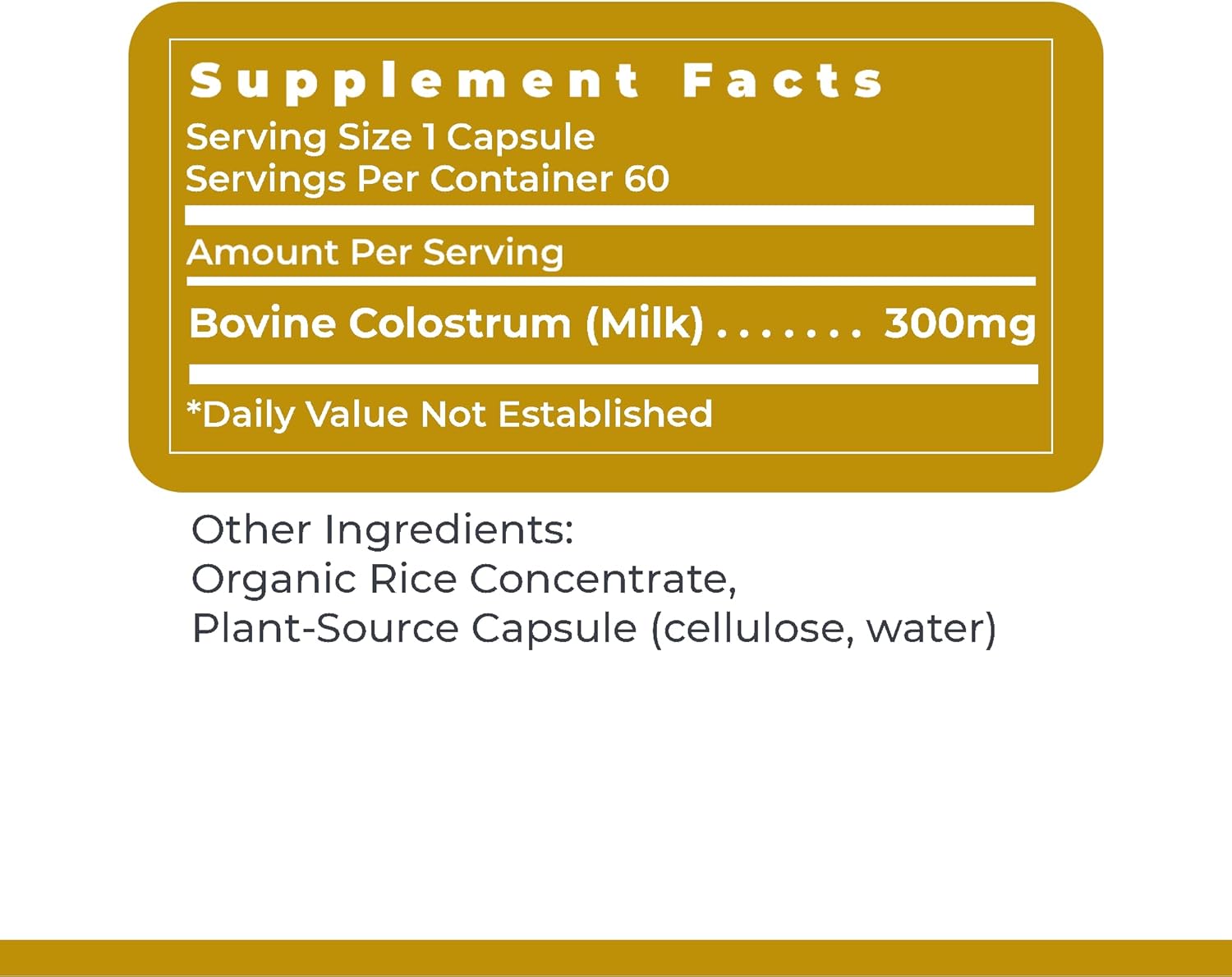 Grass-Fed Colostrum-IgG Supplement for Immune System Support - 60 Plant Capsules