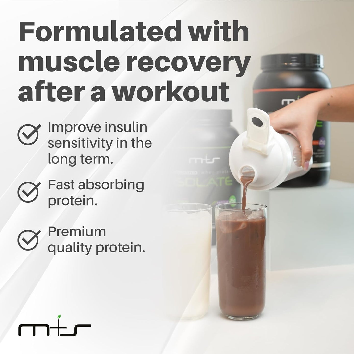 Grass-Fed Hydrolyzed Whey Protein Isolate Powder - Gluten-Free, Fast Absorbing, Easy to Digest, Stevia Sweetened - Chocolate Flavor - 2.05 Lb