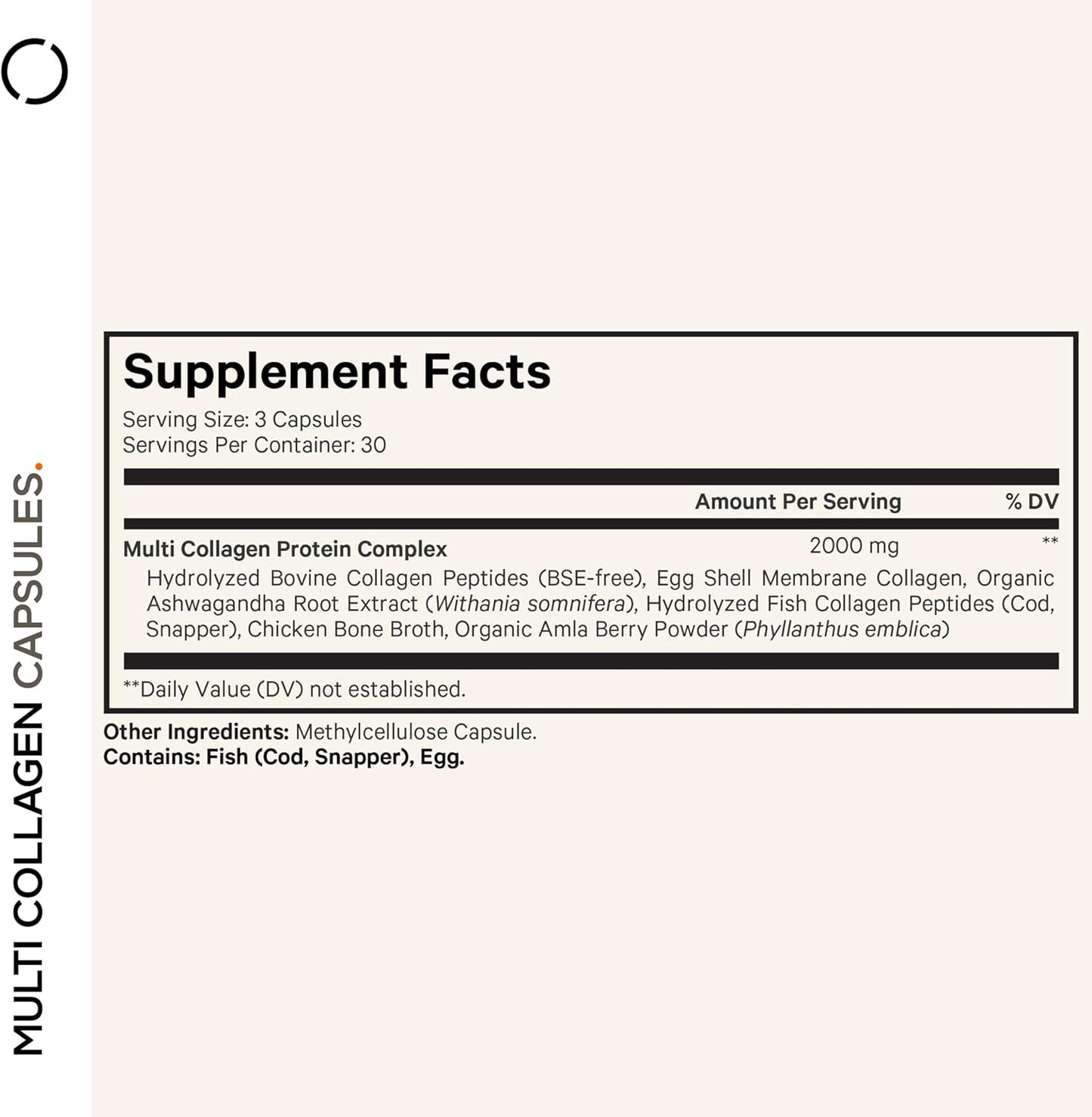 Grass-Fed Multi Collagen Peptides Capsules with Ashwagandha and Amla Berry Vitamins - 2-Pack