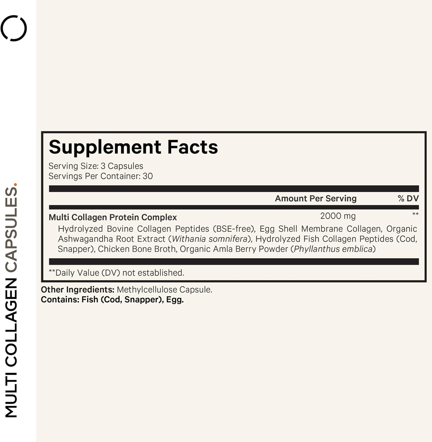 Grass-Fed Multi Collagen Peptides Capsules with Ashwagandha and Amla Berry Vitamins - 2-Pack