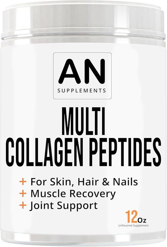 Grass-Fed Multi Collagen Peptides Powder for Hair, Skin, Nails & Joint Health - Keto Friendly, Non-GMO & Gluten Free - Unflavored Collagen Supplement by AHOLIC NUTRITION