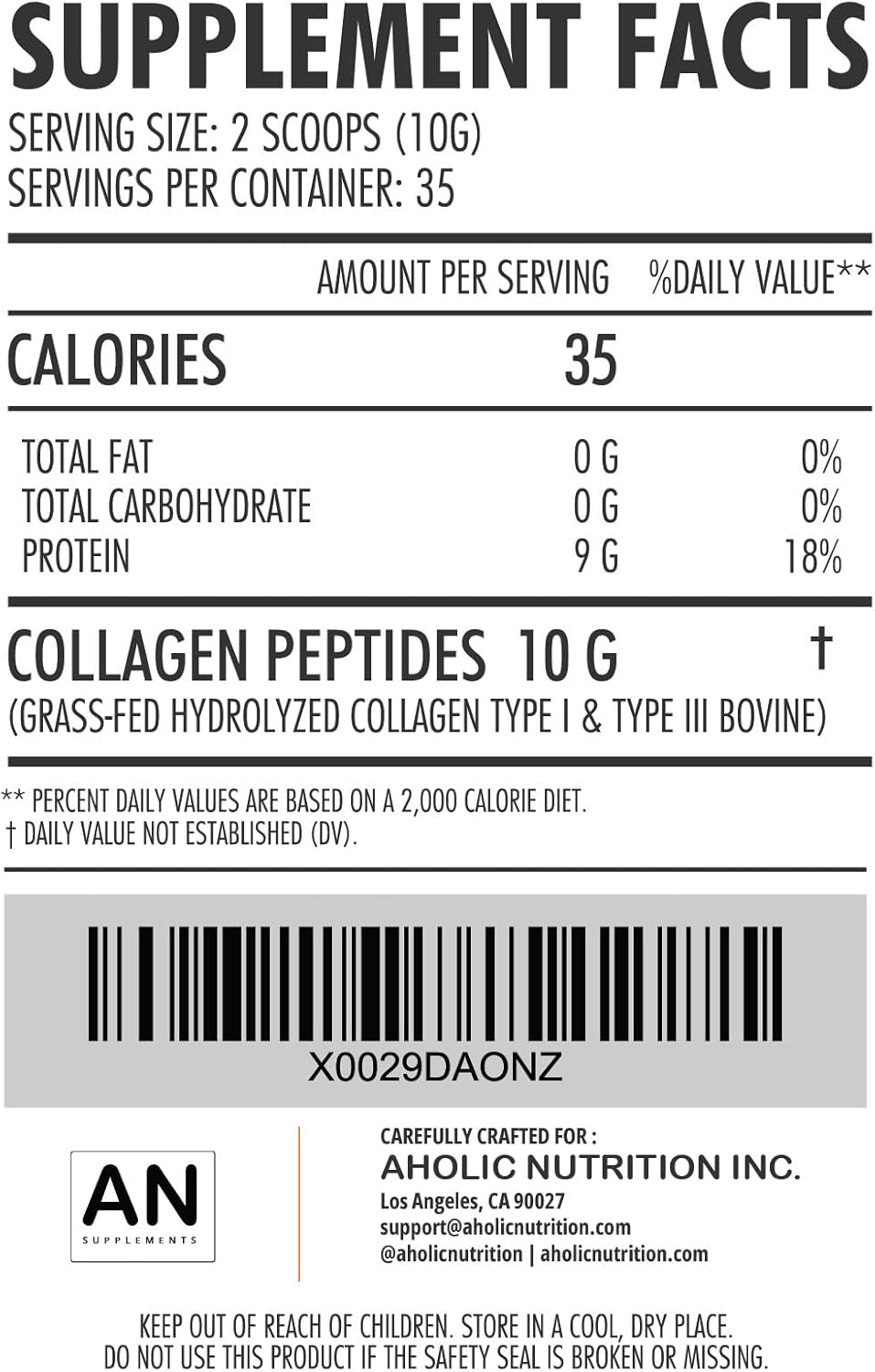 Grass-Fed Multi Collagen Peptides Powder for Hair, Skin, Nails & Joint Health - Keto Friendly, Non-GMO & Gluten Free - Unflavored Collagen Supplement by AHOLIC NUTRITION