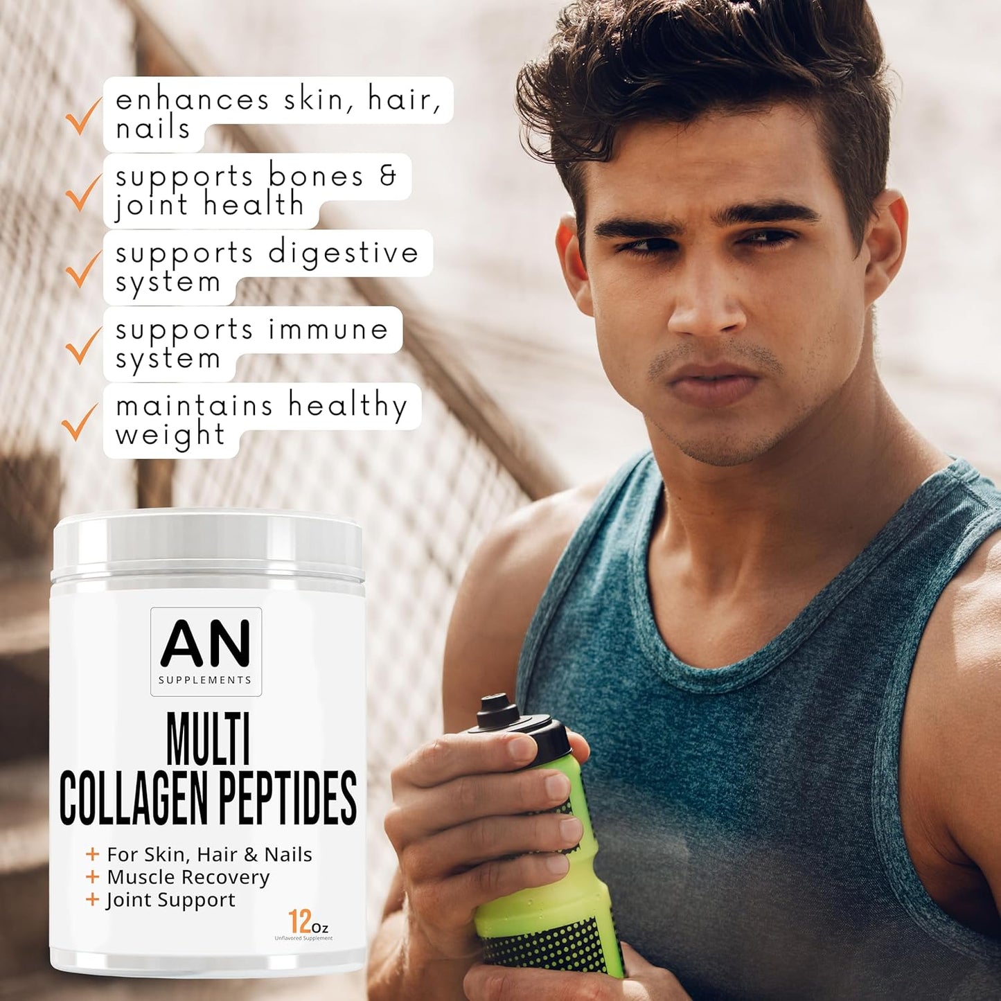 Grass-Fed Multi Collagen Peptides Powder for Hair, Skin, Nails & Joint Health - Keto Friendly, Non-GMO & Gluten Free - Unflavored Collagen Supplement by AHOLIC NUTRITION