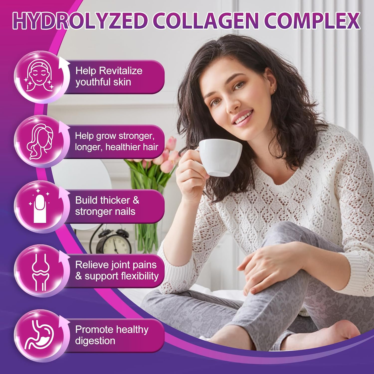 Grass-Fed Multi Collagen Peptides Softgel with Biotin & Vitamin C - Supports Skin, Hair, Nails & Joints - 60 Softgel, 3 Pack