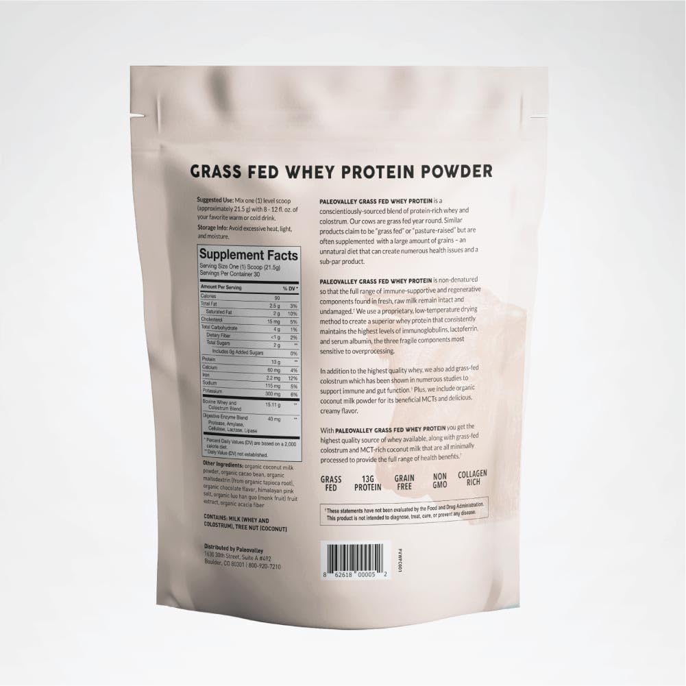 Grass Fed Whey Protein by Paleovalley - 100% Pure and Natural