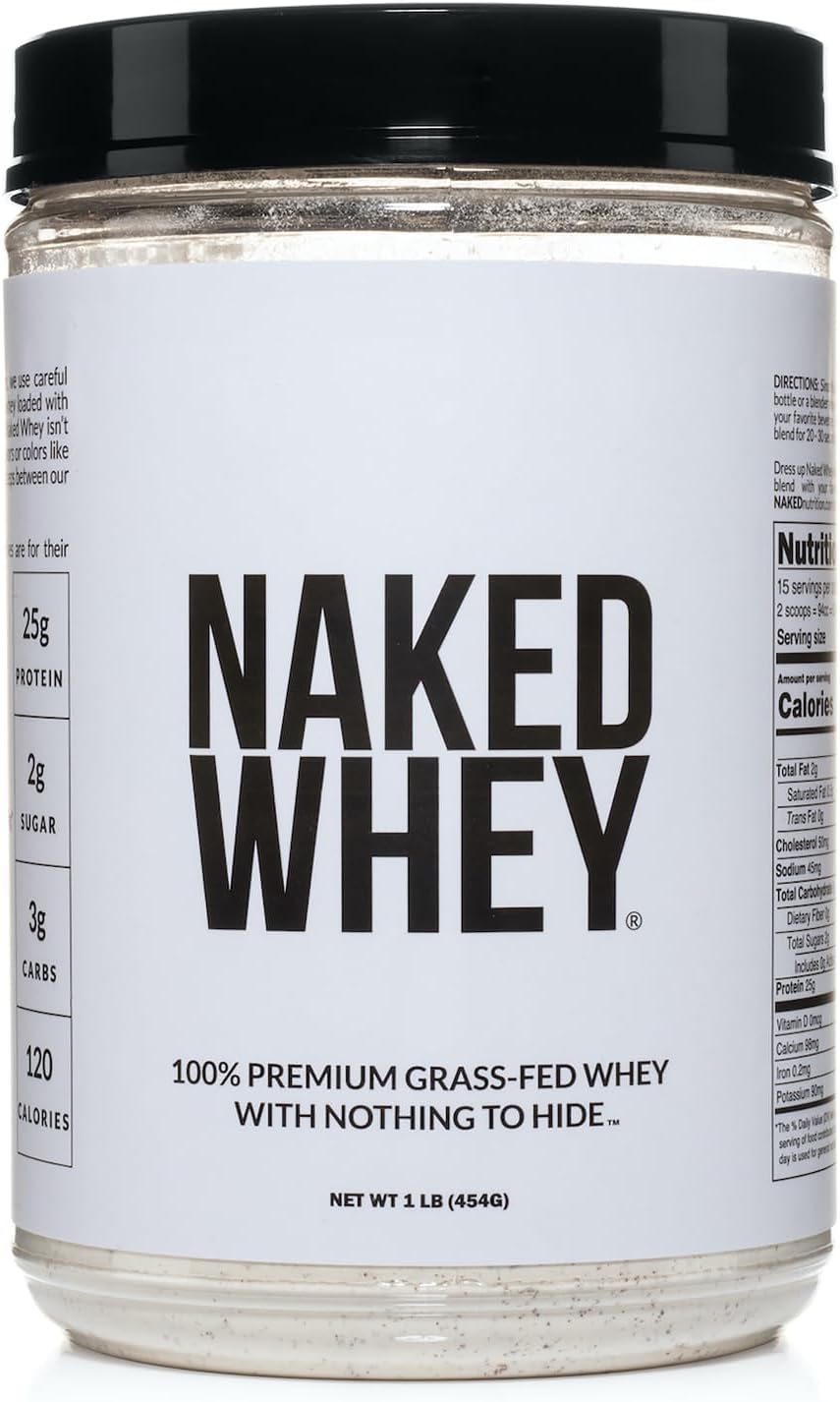 Grass Fed Whey Protein Powder - 1lb, Undenatured, GMO-Free, Soy-Free, Gluten-Free - 15 Servings for Growth and Recovery