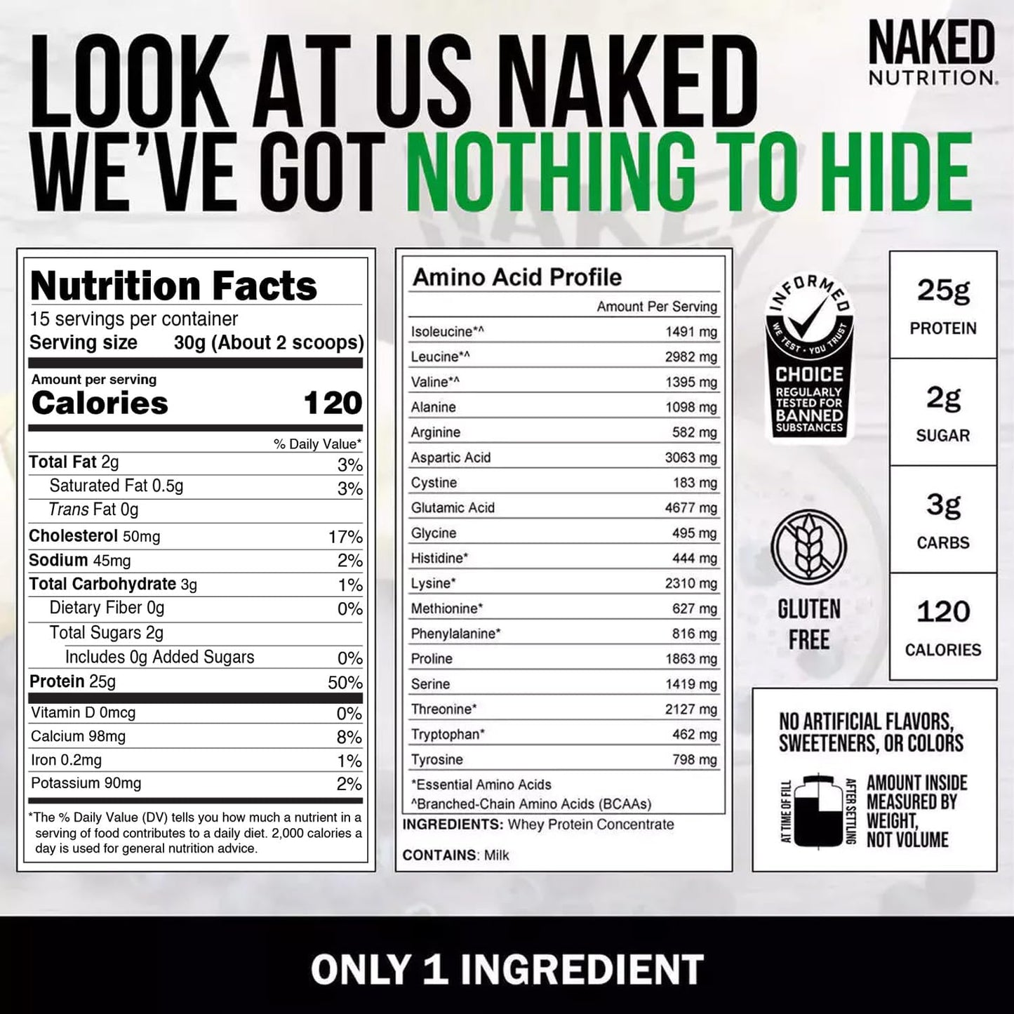 Grass Fed Whey Protein Powder - 1lb, Undenatured, GMO-Free, Soy-Free, Gluten-Free - 15 Servings for Growth and Recovery