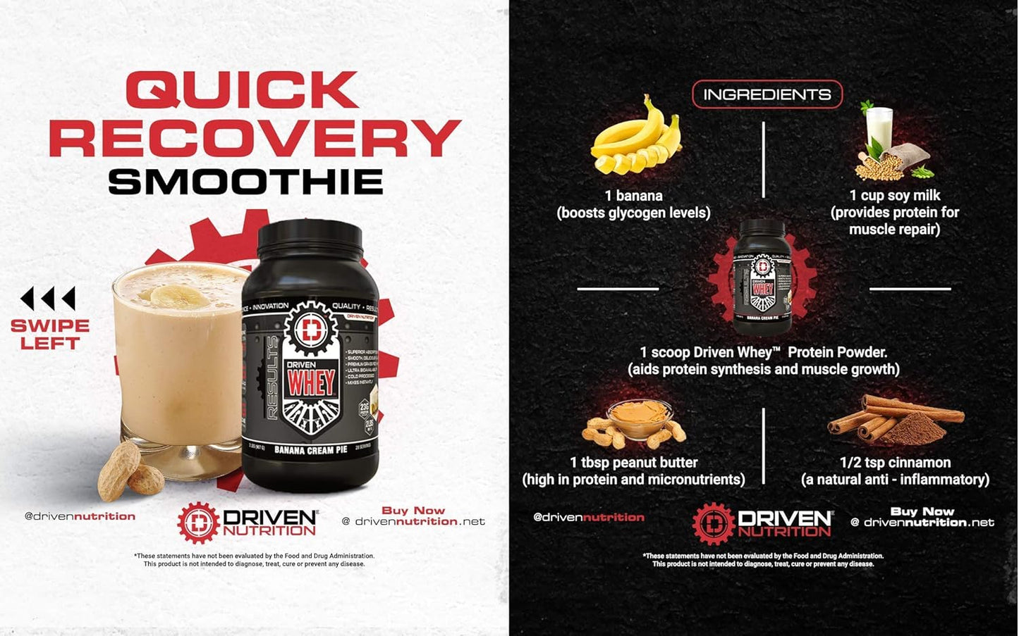 Grass Fed Whey Protein Powder - Caramel Latte Flavor - Improve Muscle Recovery with 23g Protein, BCAA, Digestive Enzymes - Clean & Delicious Shake by Driven Nutrition (2 lb)