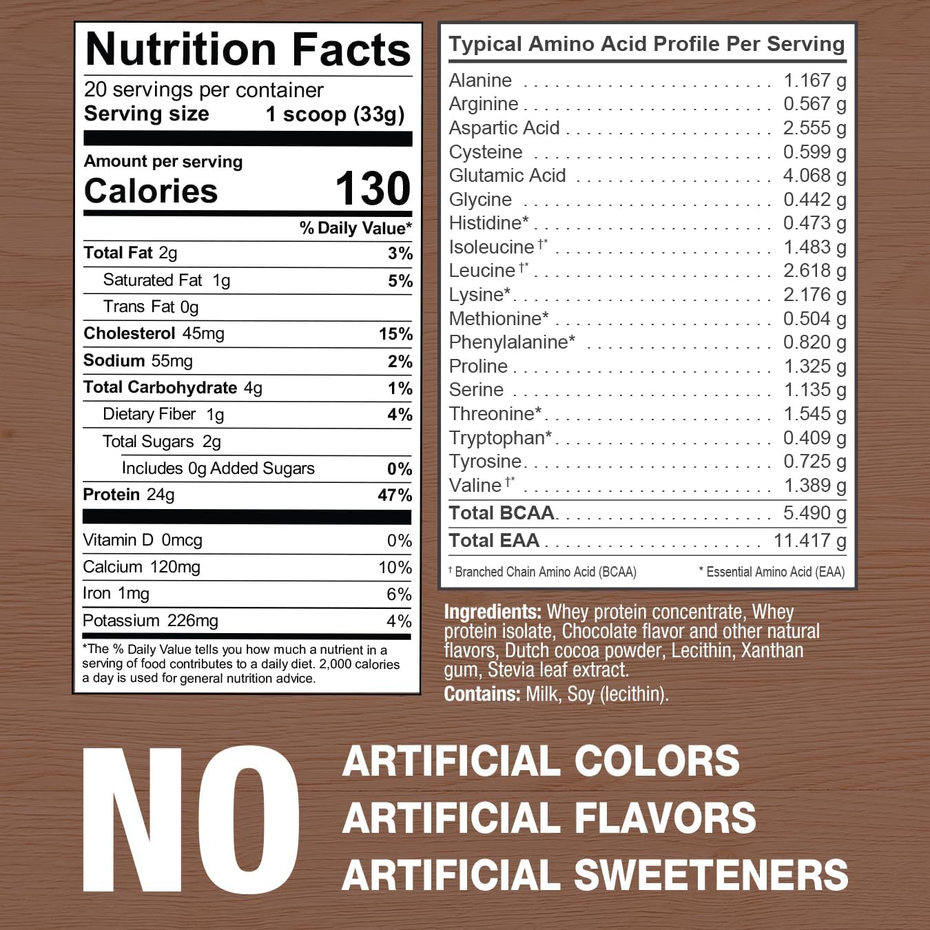 Grass-Fed Whey Protein Powder with BCAAs and EAAs - Lactose-Free, Gluten-Free, Non-GMO - 20 Servings, 1.5lb