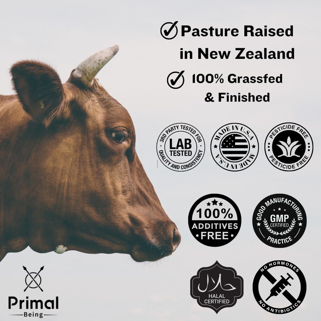 Grassfed Beef Colostrum Powder - Supports Immune Function, Gut Health, Hair, Anti-Aging, Athletic Performance, Recovery - 90g, 3000mg/Serving