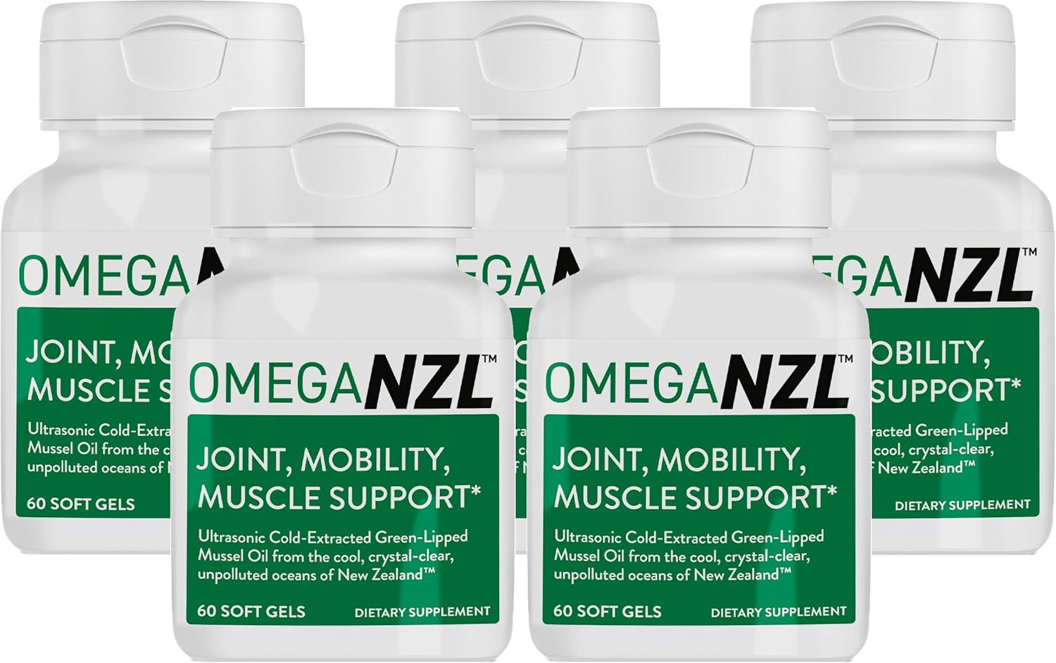 Green-Lipped Mussel Oil Softgels for Joint Support and Muscle Relief - 300 Capsules, No Fishy Aftertaste