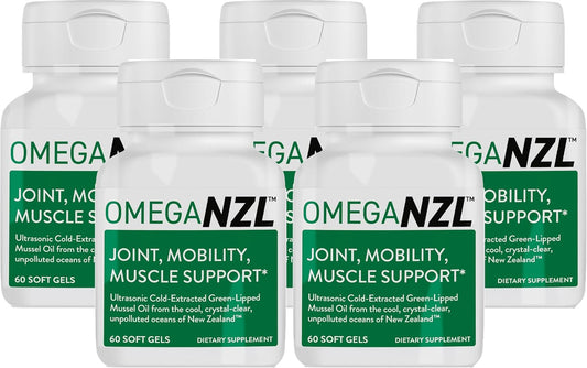 Green-Lipped Mussel Oil Softgels for Joint Support and Muscle Relief - 300 Capsules, No Fishy Aftertaste