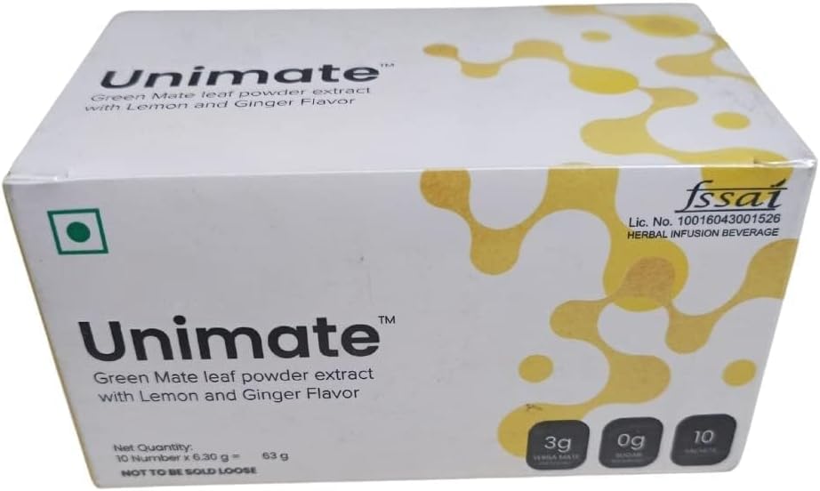 Green Mate Leaf Powder Extract with Lemon and Ginger Flavor by Nutranix Ads Unimate