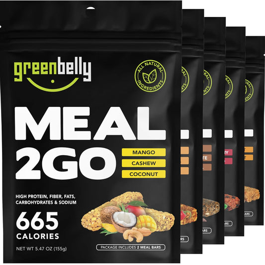 Greenbelly Backpacking Meals: 5-Pack of All-Natural Hiking Meal Bars with 650 Calories & High Protein