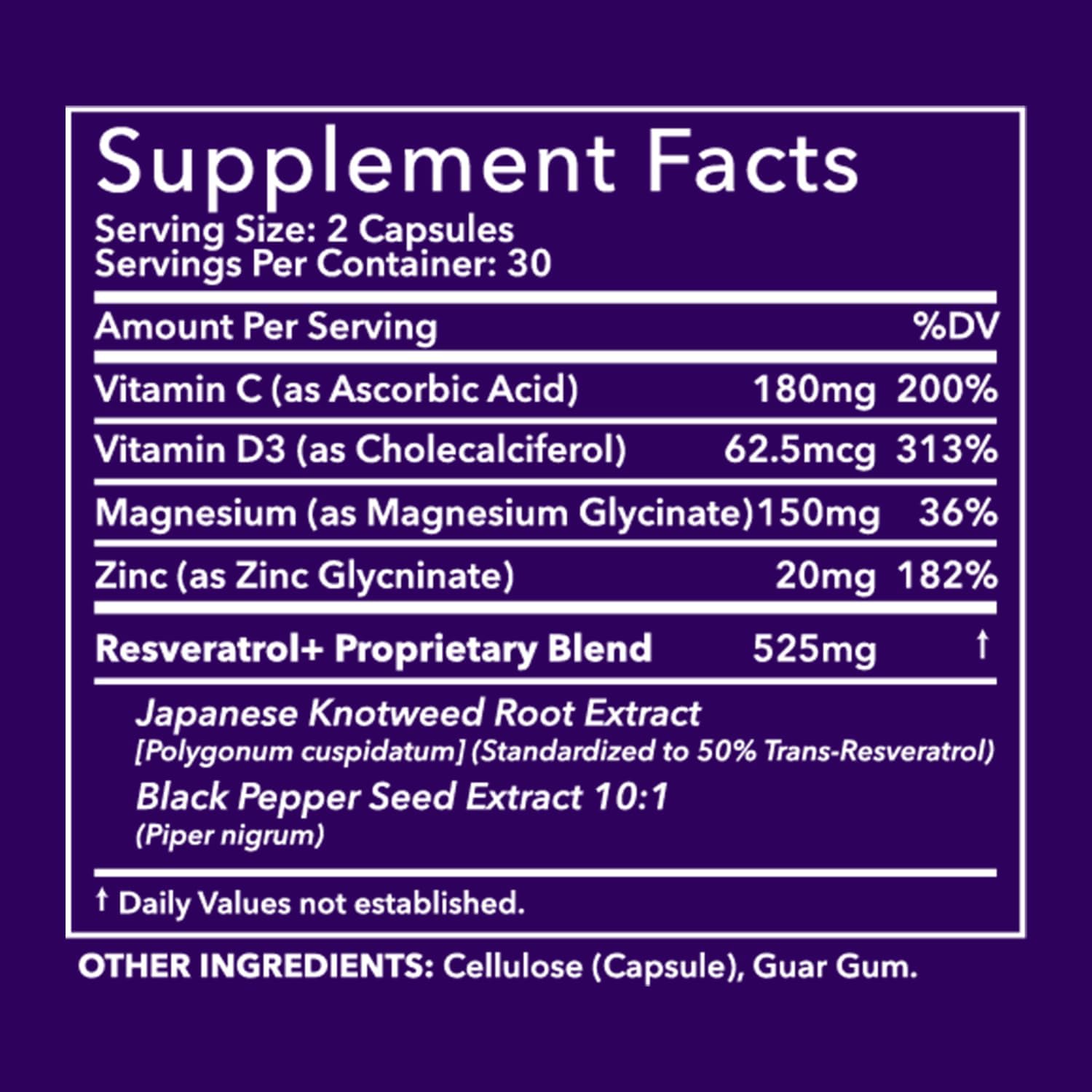 GROOVE Oh Grape Resveratrol Supplement 525mg (60 Capsules) | Supports Cognitive Function, Heart Health & Immune System | Enhanced with Zinc, Magnesium & Essential Nutrients