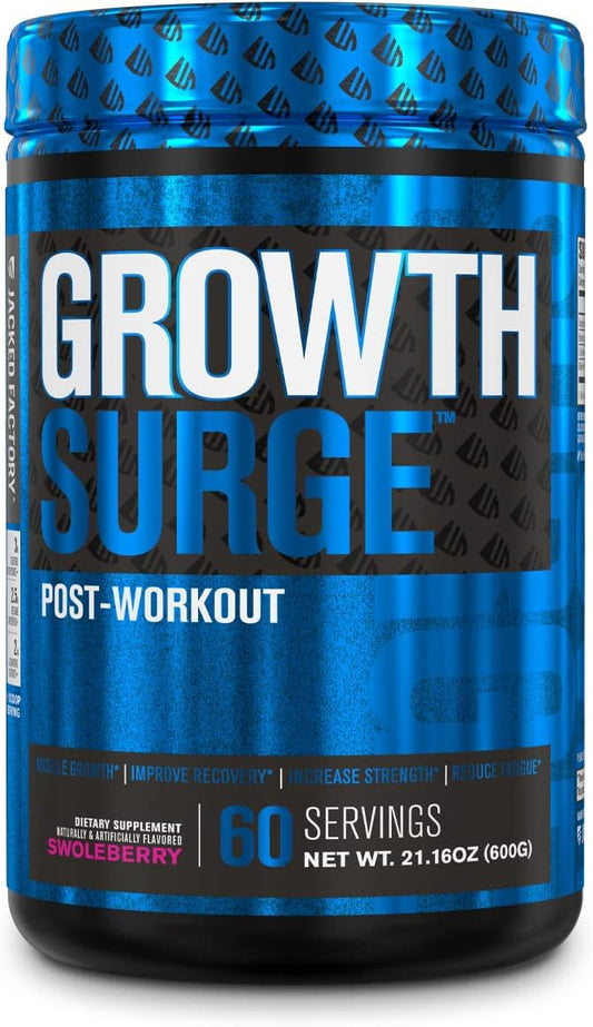 Growth Surge Creatine Post-Workout Supplement with L-Carnitine - Muscle Builder & Recovery Aid with Creatine Monohydrate, Betaine, L-Carnitine L-Tartrate - 60 Servings, Swoleberry Flavor