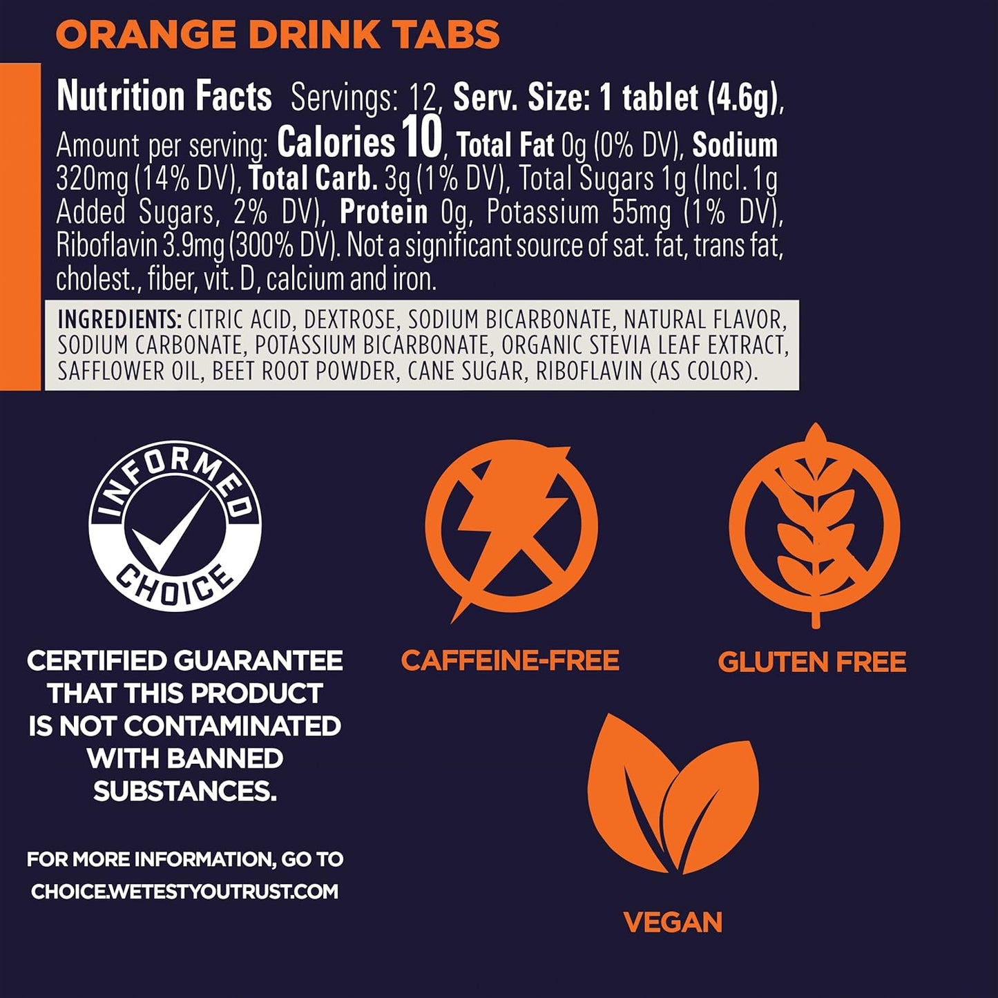 GU Energy Hydration Electrolyte Drink Tablets - Vegan, Gluten-Free, Caffeine-Free - Endurance Sports Drink for Running, Cycling, Triathlon - Orange Flavor - 4 Count (48 Servings)