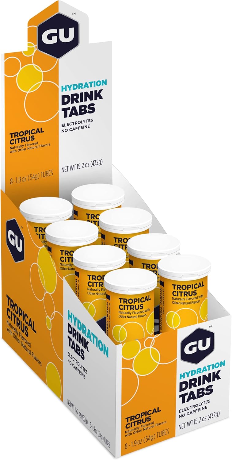 GU Energy Hydration Electrolyte Drink Tablets, Tropical Citrus Flavor, 48 Servings for Running, Cycling, Triathlon