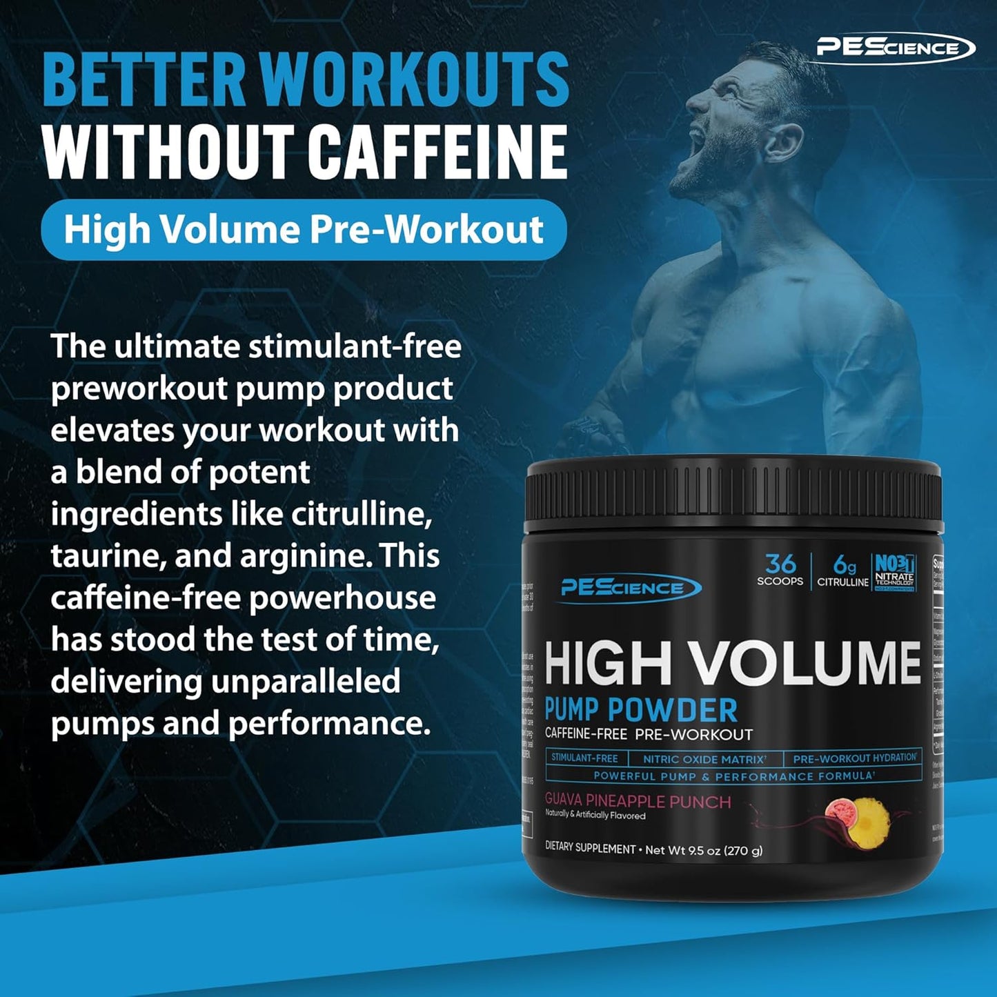 Guava Pineapple Punch PEScience High Volume Nitric Oxide Booster Pre Workout Powder - 36 Scoops
