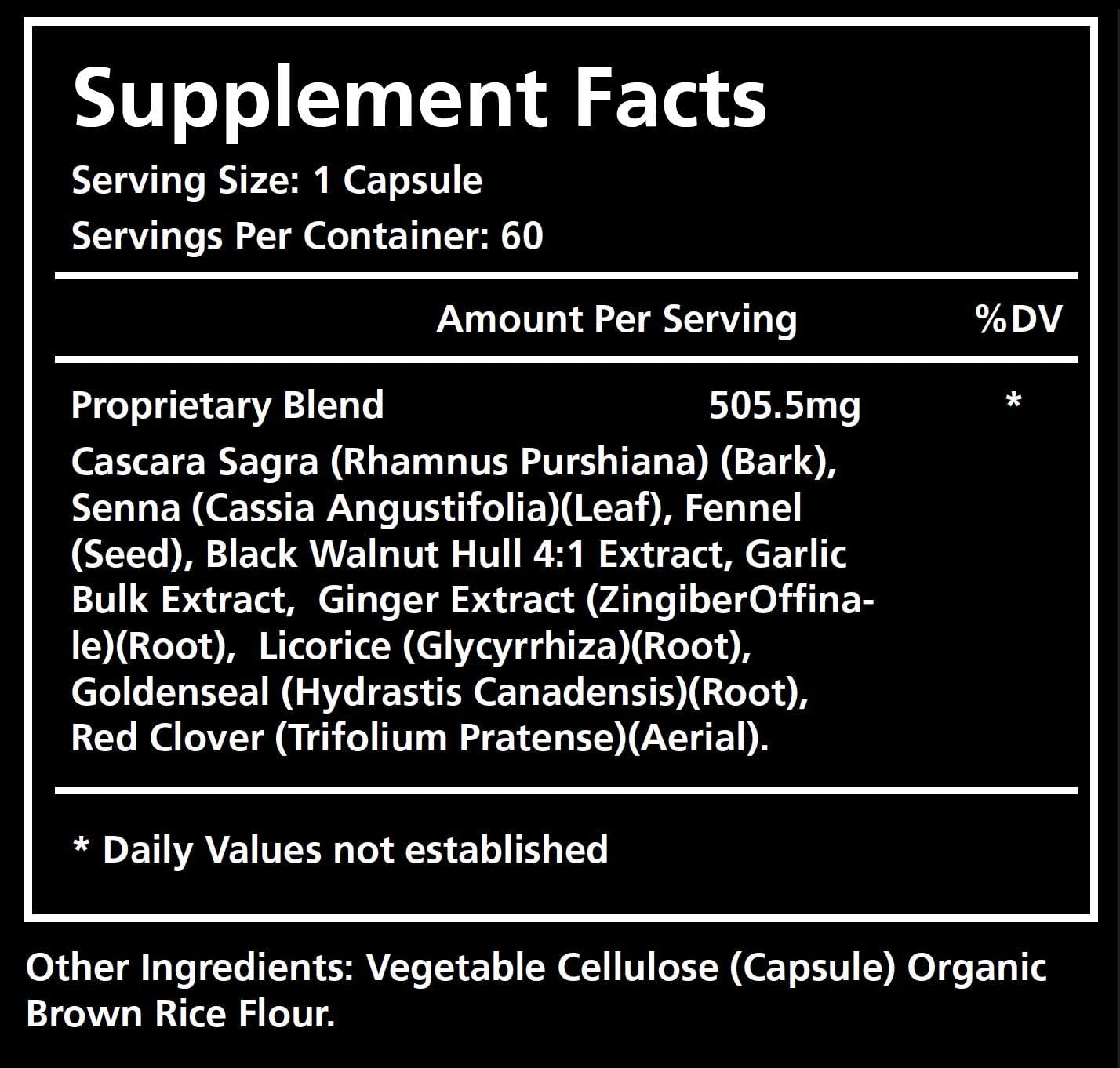 Gut Cleanse Fiber Supplement for Men - Digestive Health Support, Bloating Relief, Constipation Aid - 60 Capsules