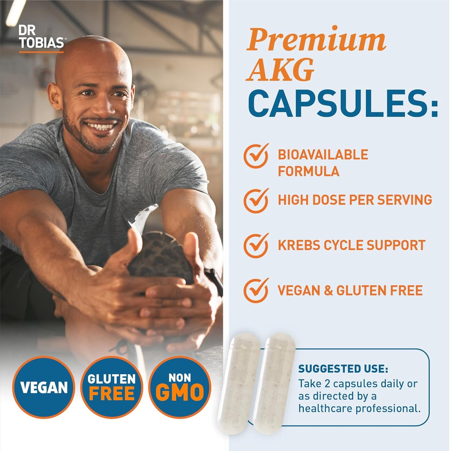 Gut Detox & Metabolism Support: Dr. Tobias AKG Supplement & 14 Day Colon Cleanse - Non-GMO Formula for Cellular Energy & Digestive Health