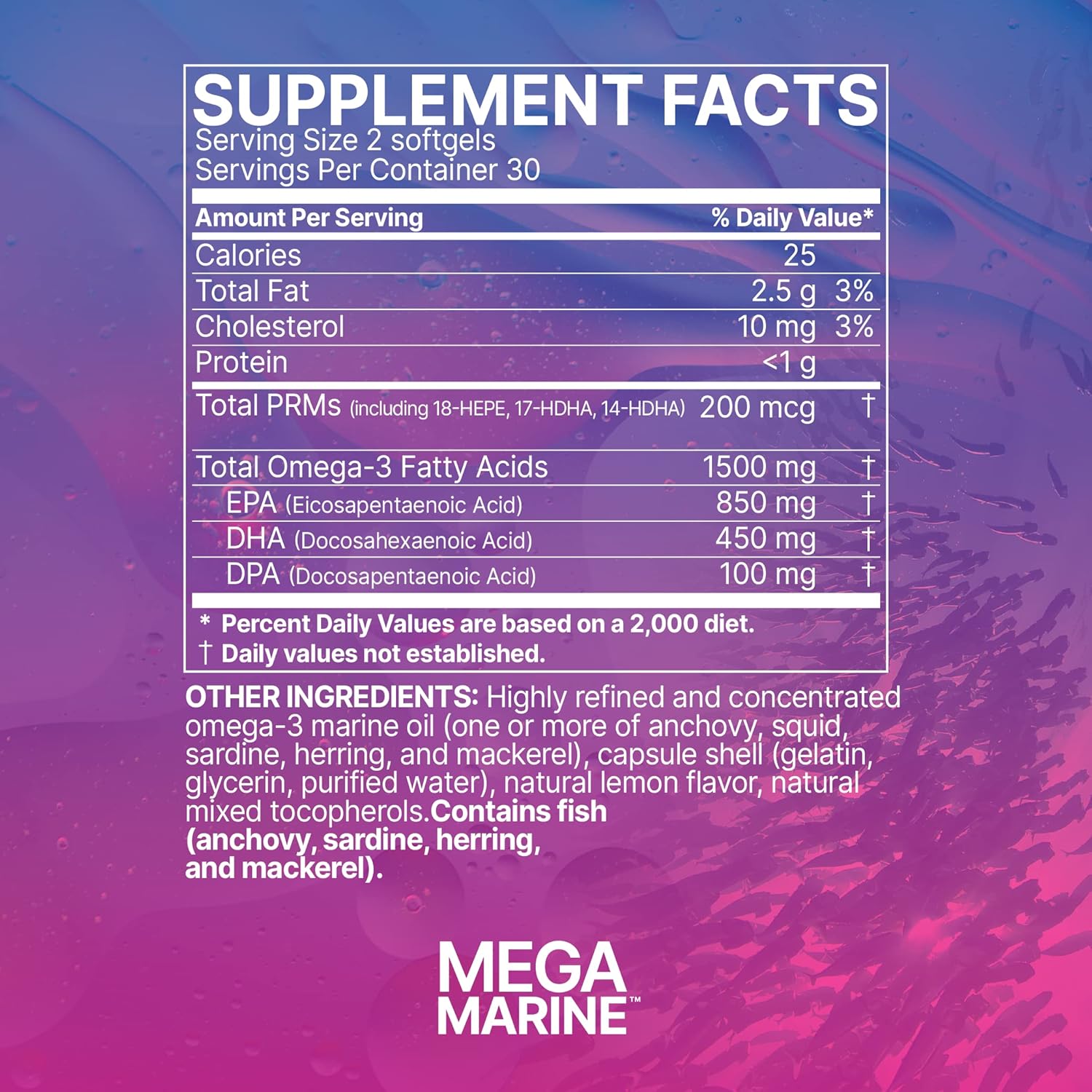 Gut Health Omega 3 Fish Oil Supplements - Microbiome Labs MegaMarine with EPA DHA DPA - Boost Immunity & Gut Barrier - 60 Softgels