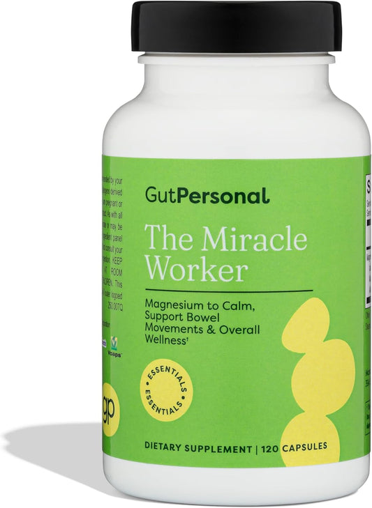 GutPersonal Magnesium Capsules: Reduce Stress, Improve Sleep, & Ease Muscle Cramps - 120 ct