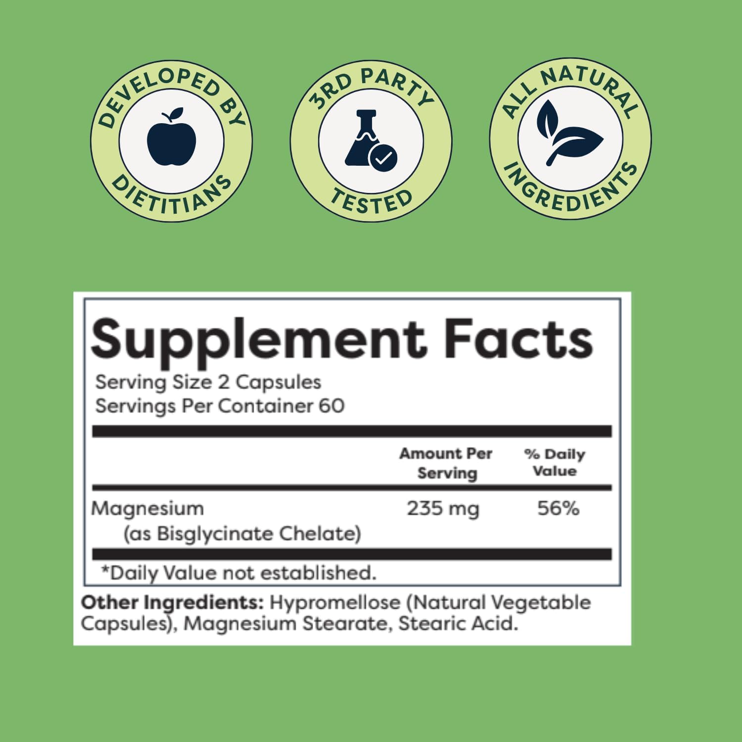 GutPersonal Magnesium Capsules: Reduce Stress, Improve Sleep, & Ease Muscle Cramps - 120 ct