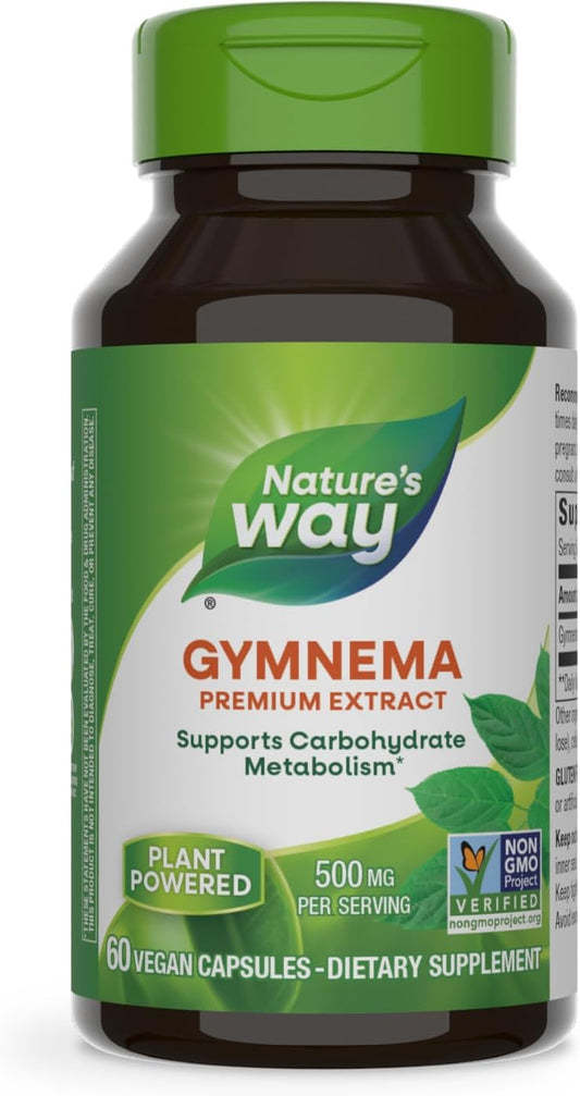 Gymnema Premium Extract for Carbohydrate Metabolism Support - 500mg, Non-GMO, 60 Vegan Capsules