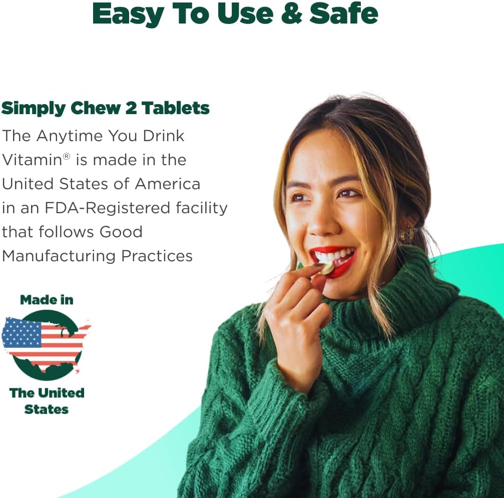 H-PROOF Chewable Tablets: Liver & Immunity Support with Electrolytes, Milk Thistle, Vitamins B & C - Vegan Lemonade Flavor, 40 Tablets